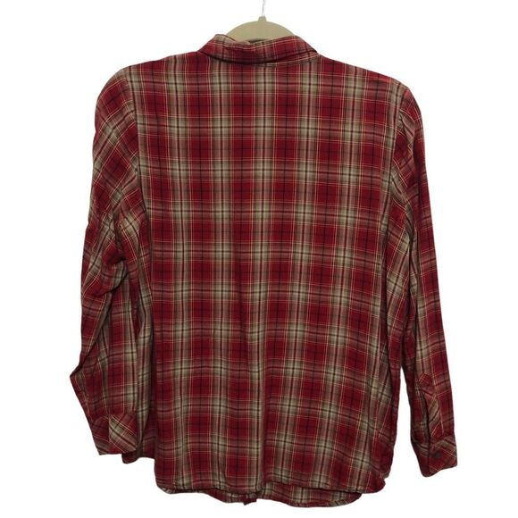 J. Jill Button Down Plaid Long Sleeve Casual Soft Size Petite Medium Top Blouse - Picture 2 of 7